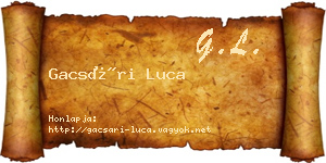 Gacsári Luca névjegykártya